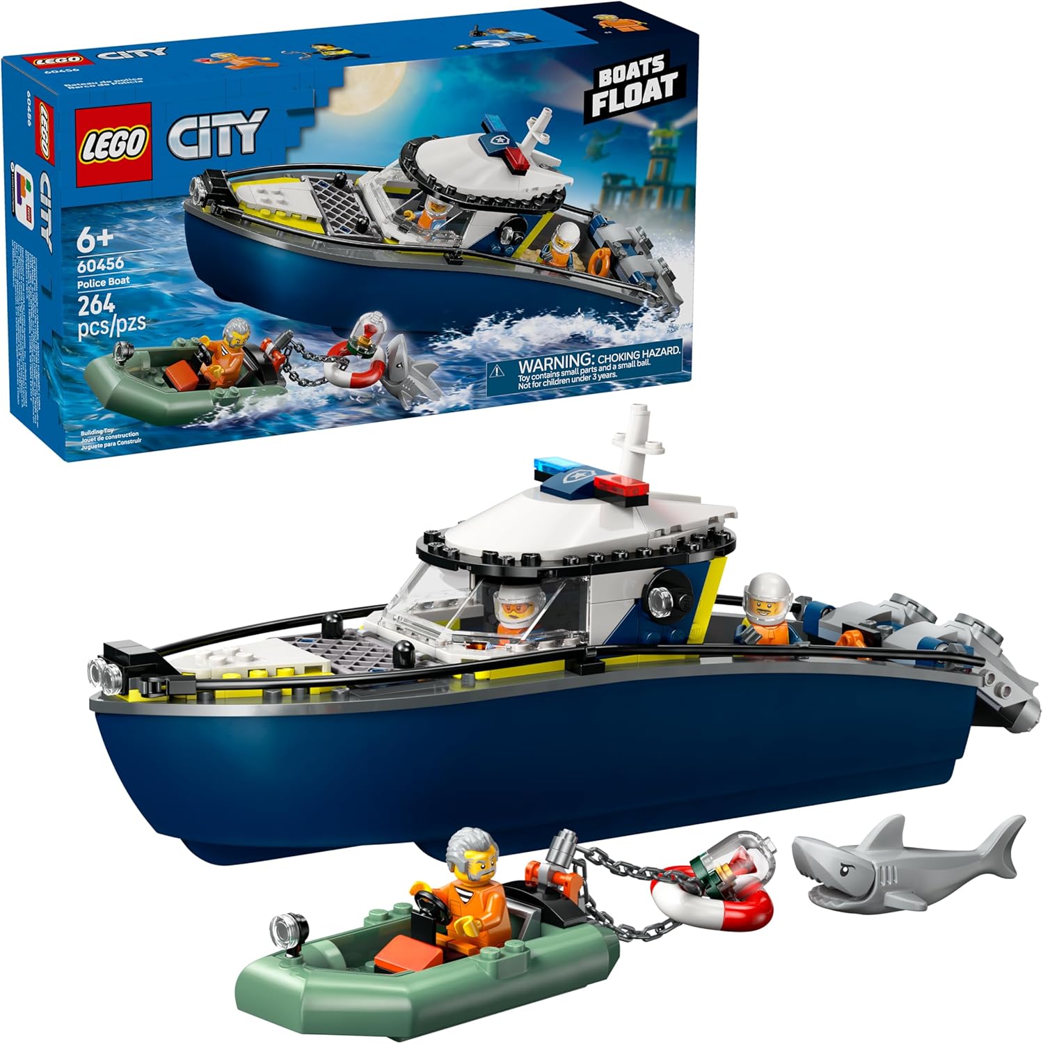 LEGO City: Perseguição com Barco da Polícia, 264 peças