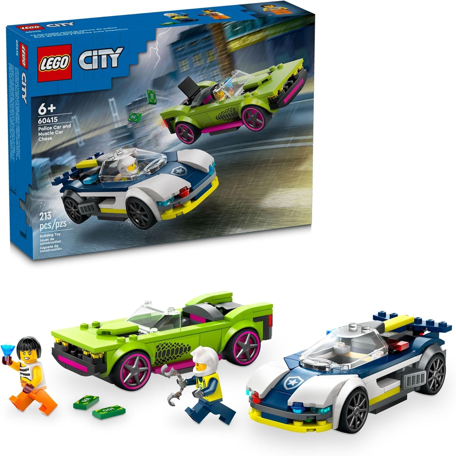 LEGO City: Perseguição de Carro da Polícia, 213 peças