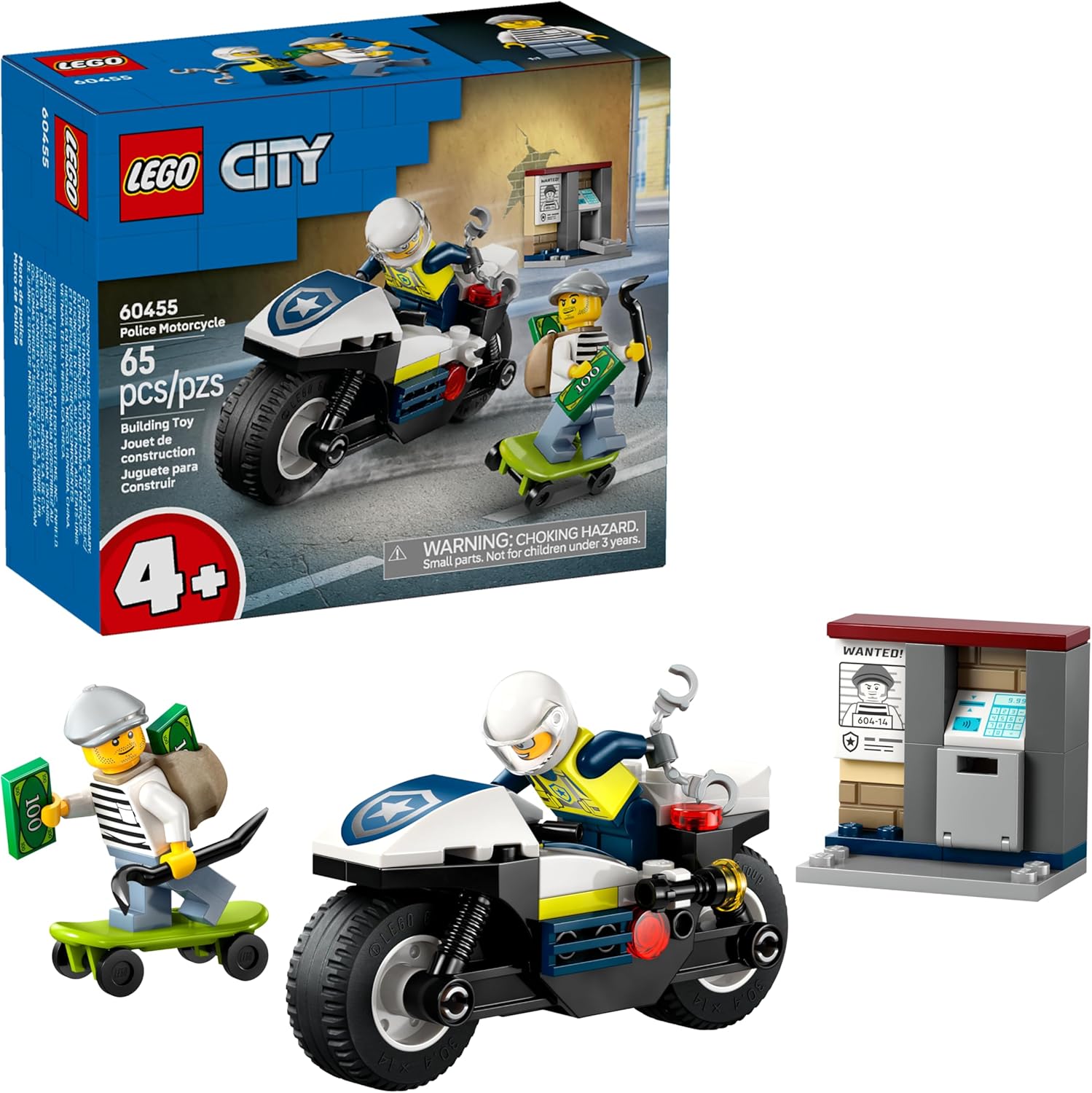 LEGO City: Perseguição com Moto da Polícia, 65 peças