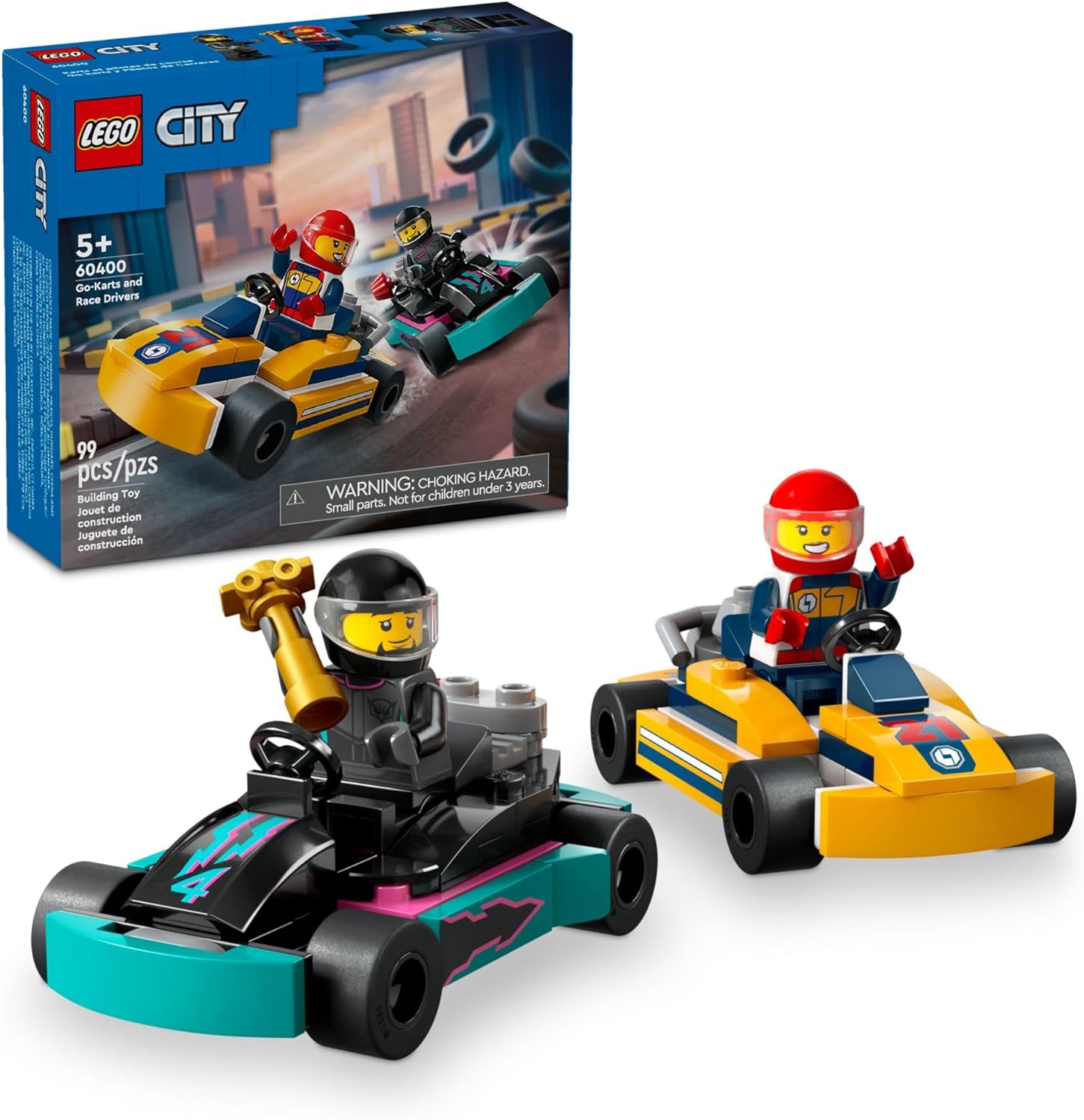 LEGO City Veículos: Carros de Karting e Pilotos, 99 peças