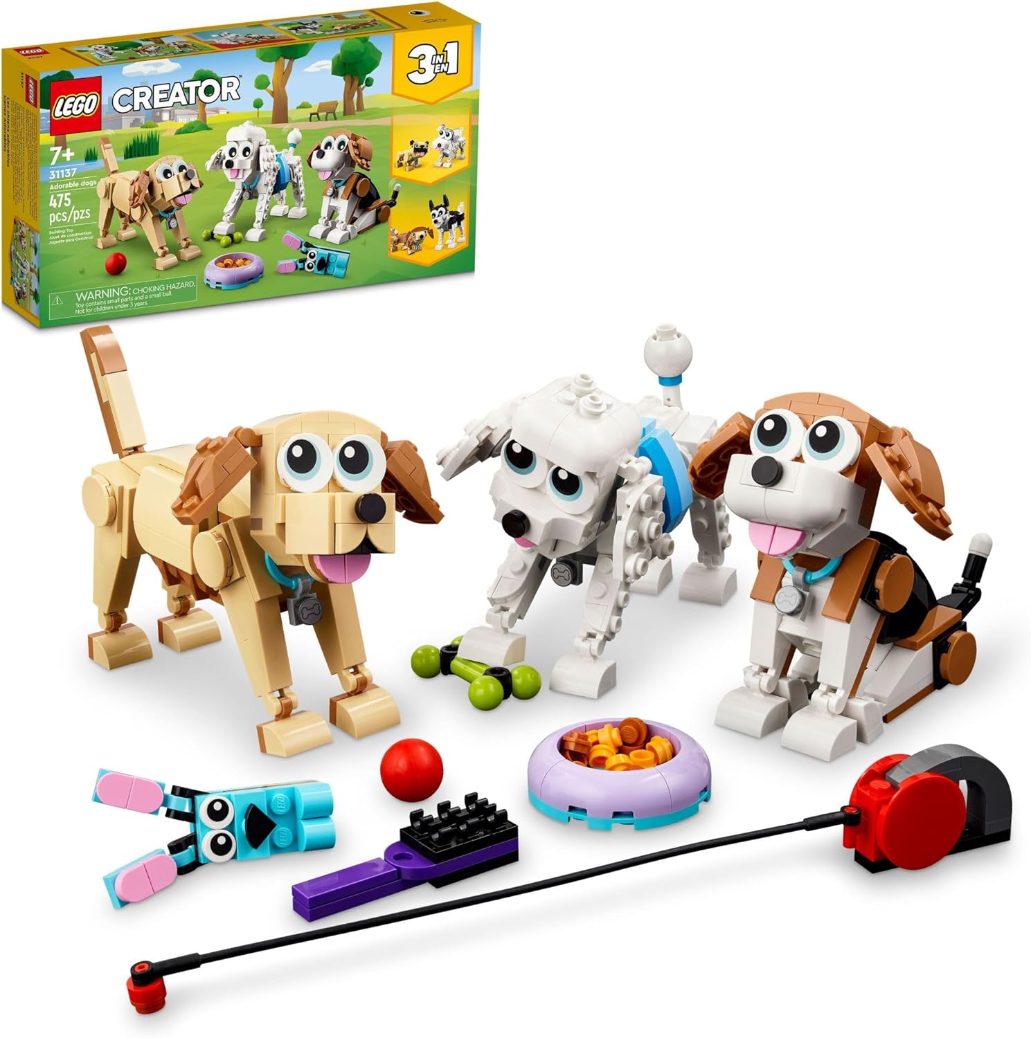 LEGO Creator 3em1: Cachorros Adoráveis, 475 peças