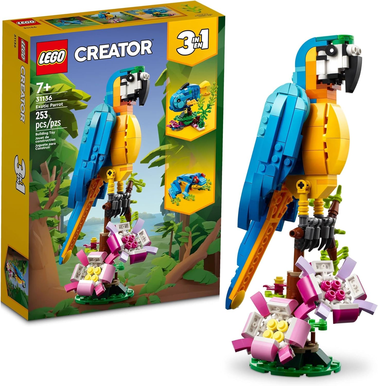 LEGO Creator 3em1:  Papagaio Exótico, 253 peças