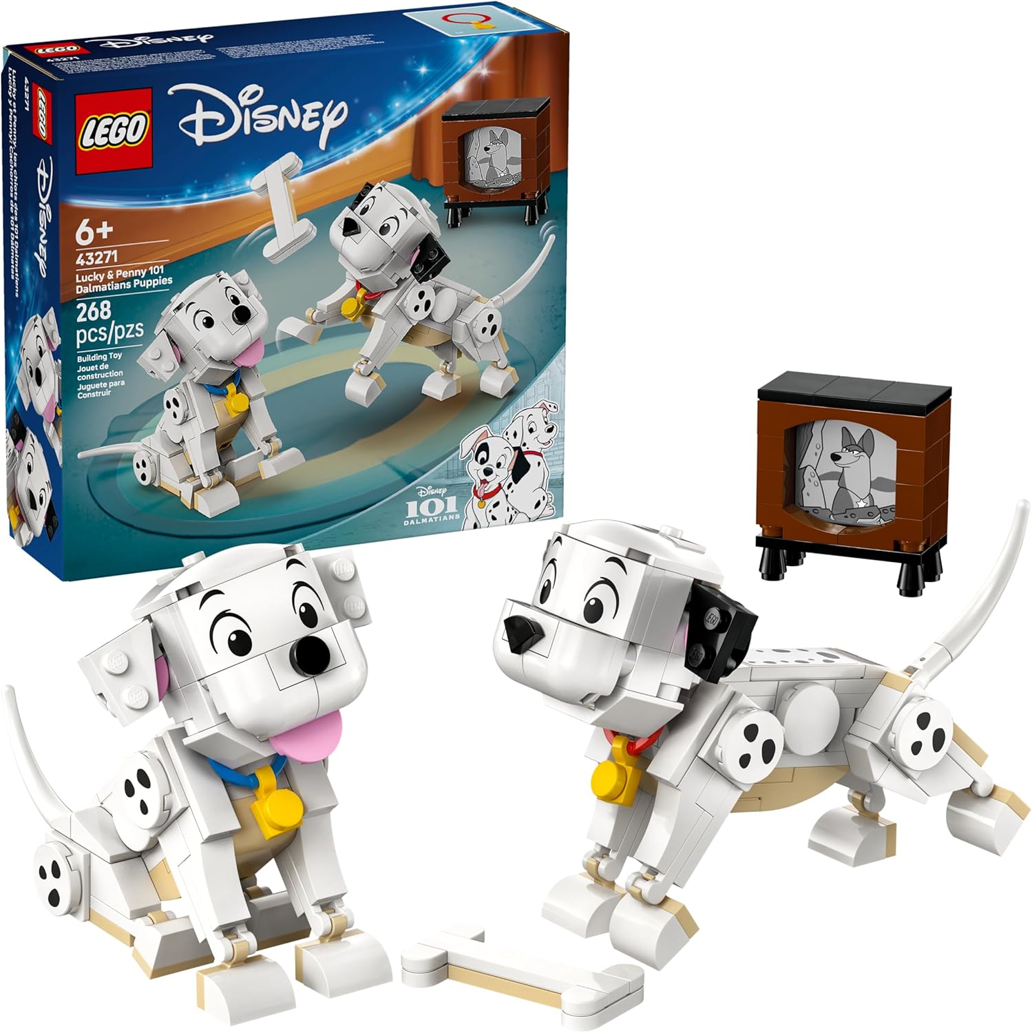 LEGO Disney Classic: Filhotes Lucky e Penny de 101 dálmatas, 268 peças