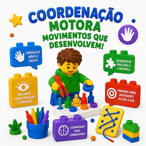 Blocos de montar LEGO para estimular a coordenação motora das crianças