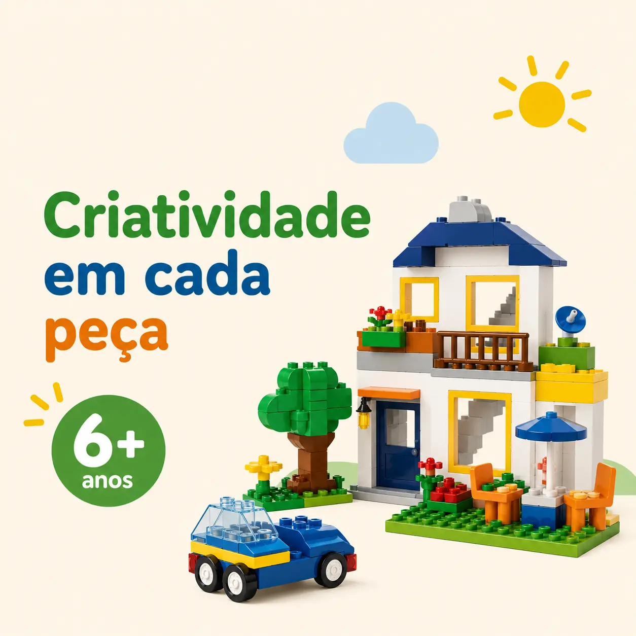 Blocos de montar LEGO para desenvolvimento infantil para crianças de 6 anos