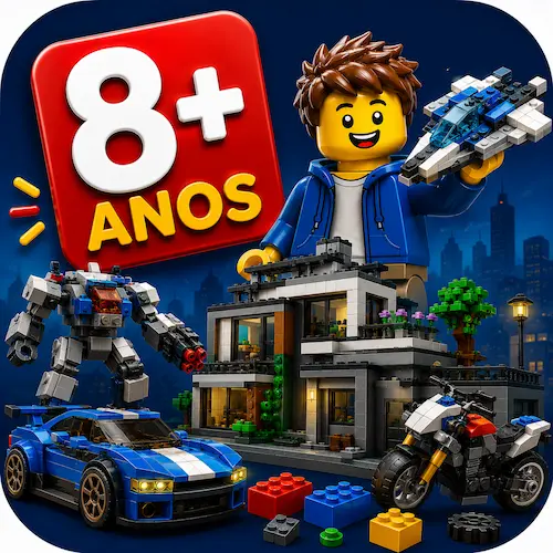 Blocos de montar LEGO para desenvolvimento infantil para crianças de 8 anos