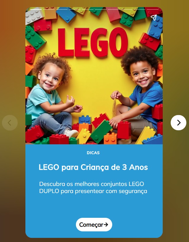 LEGO para Presentear Criança de 3 anos - Web Story